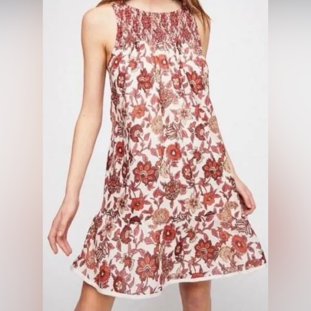 Free People Floral Sleeveless Babydoll Dress